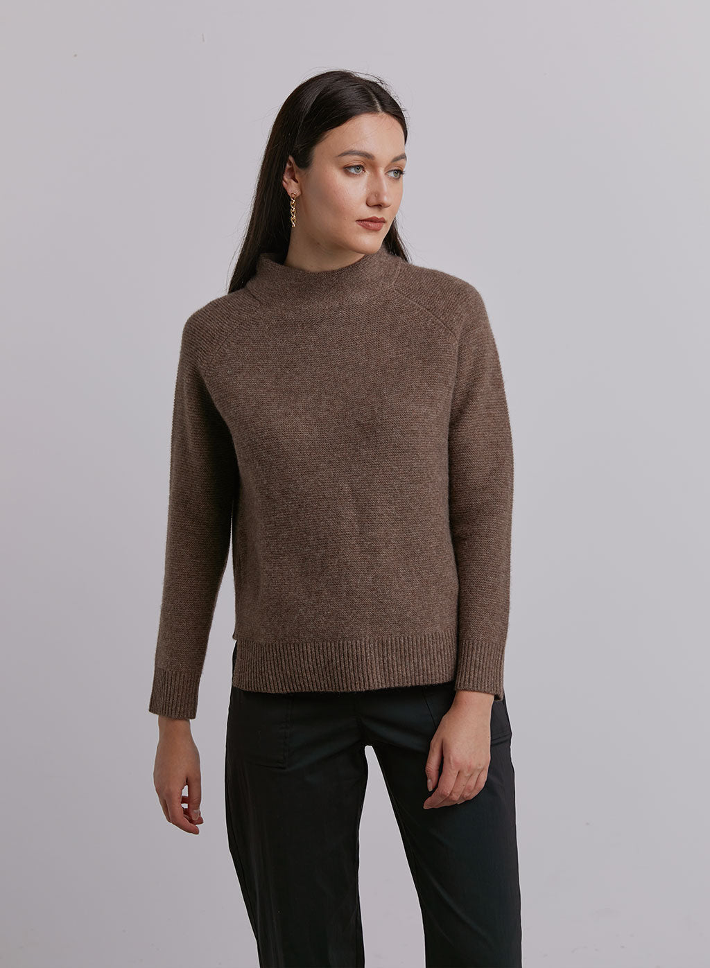 Side Slit Wool-Yak Blend Jumper