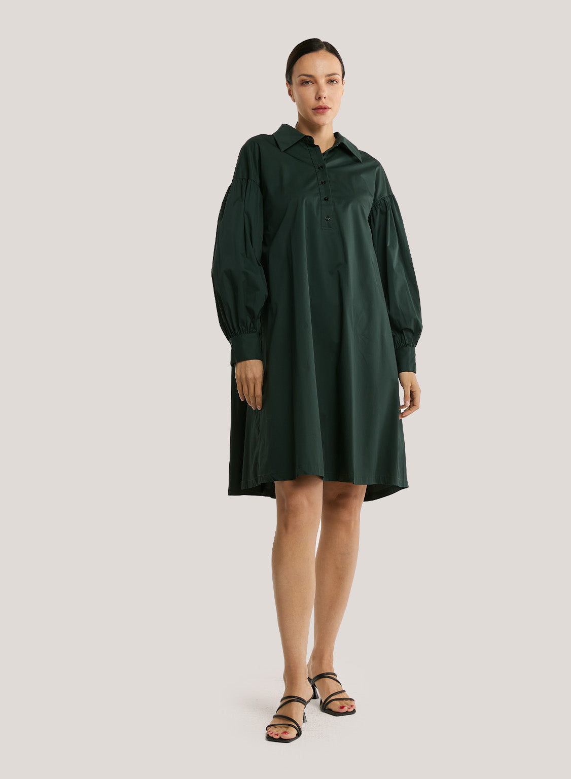 Cotton-Blend Shirt Dress