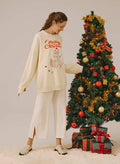 Christmas Cat Print Sweatshirt