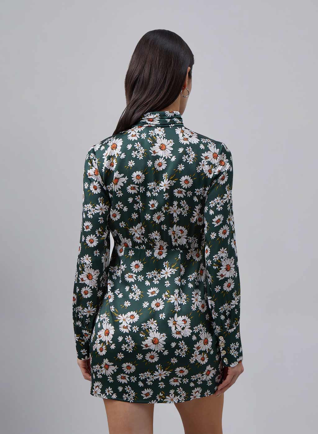 Asymmetric Cut-Out Long Sleeve Silk Mini Dress gentleherd.com Asymmetric Cut-Out Long Sleeve Silk Mini Dress gentleherd.com