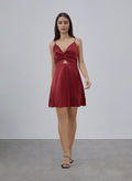 Twisted Knot Silk Mini Slip Dress