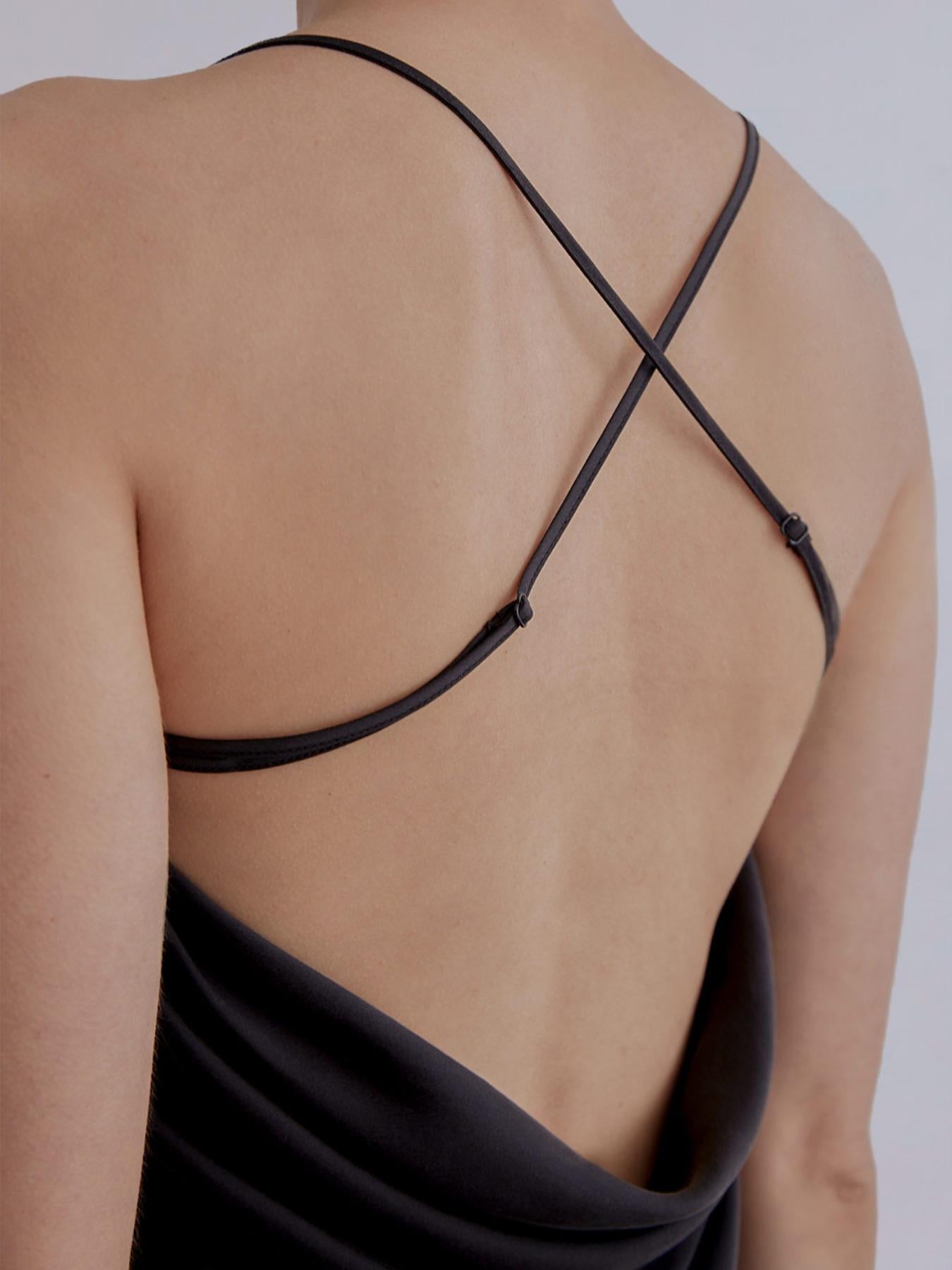 Low Back V-Neck Silk Mini Slip