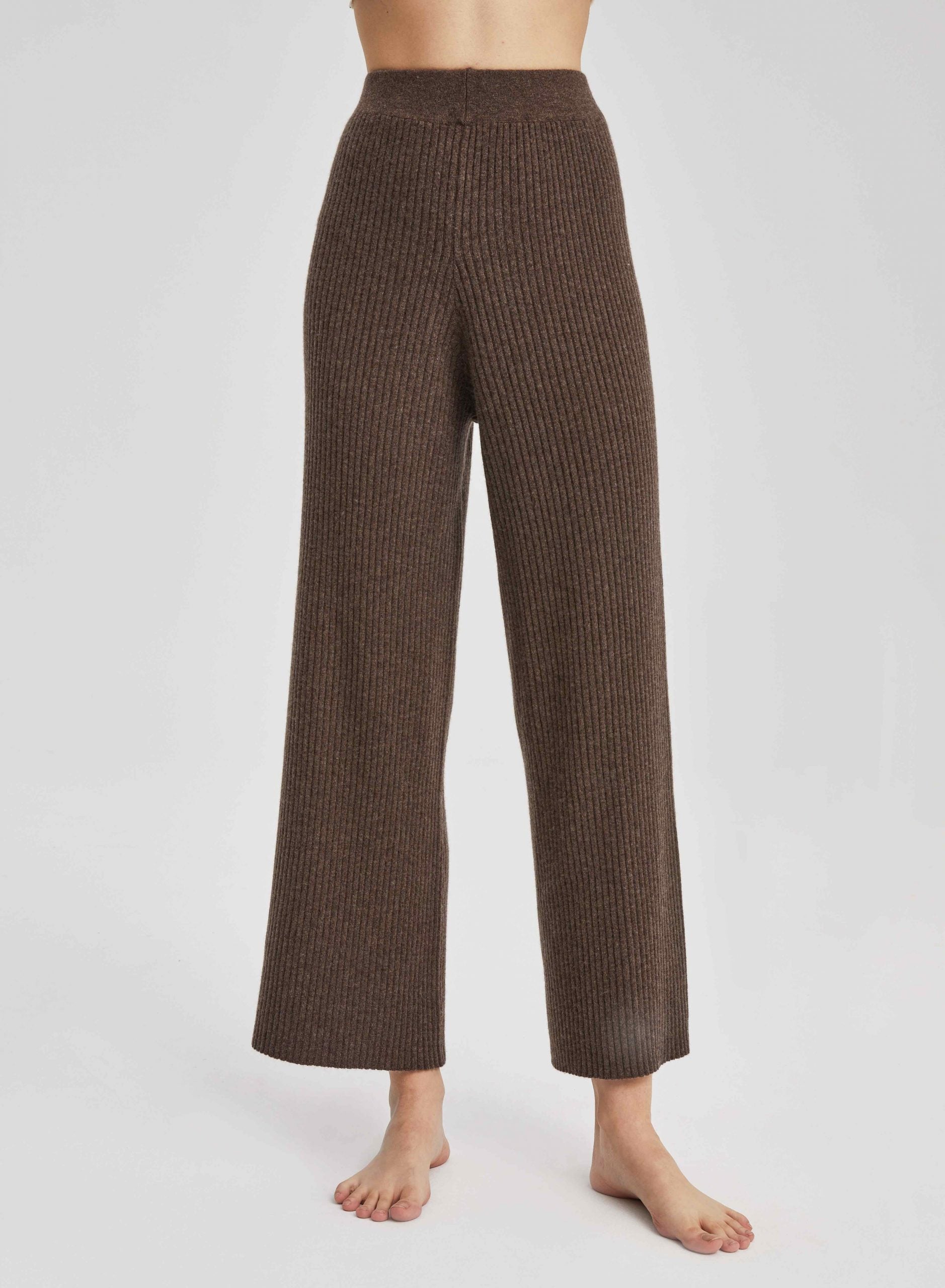 NAP Cashmere Rib-Knit Leisure Bottoms