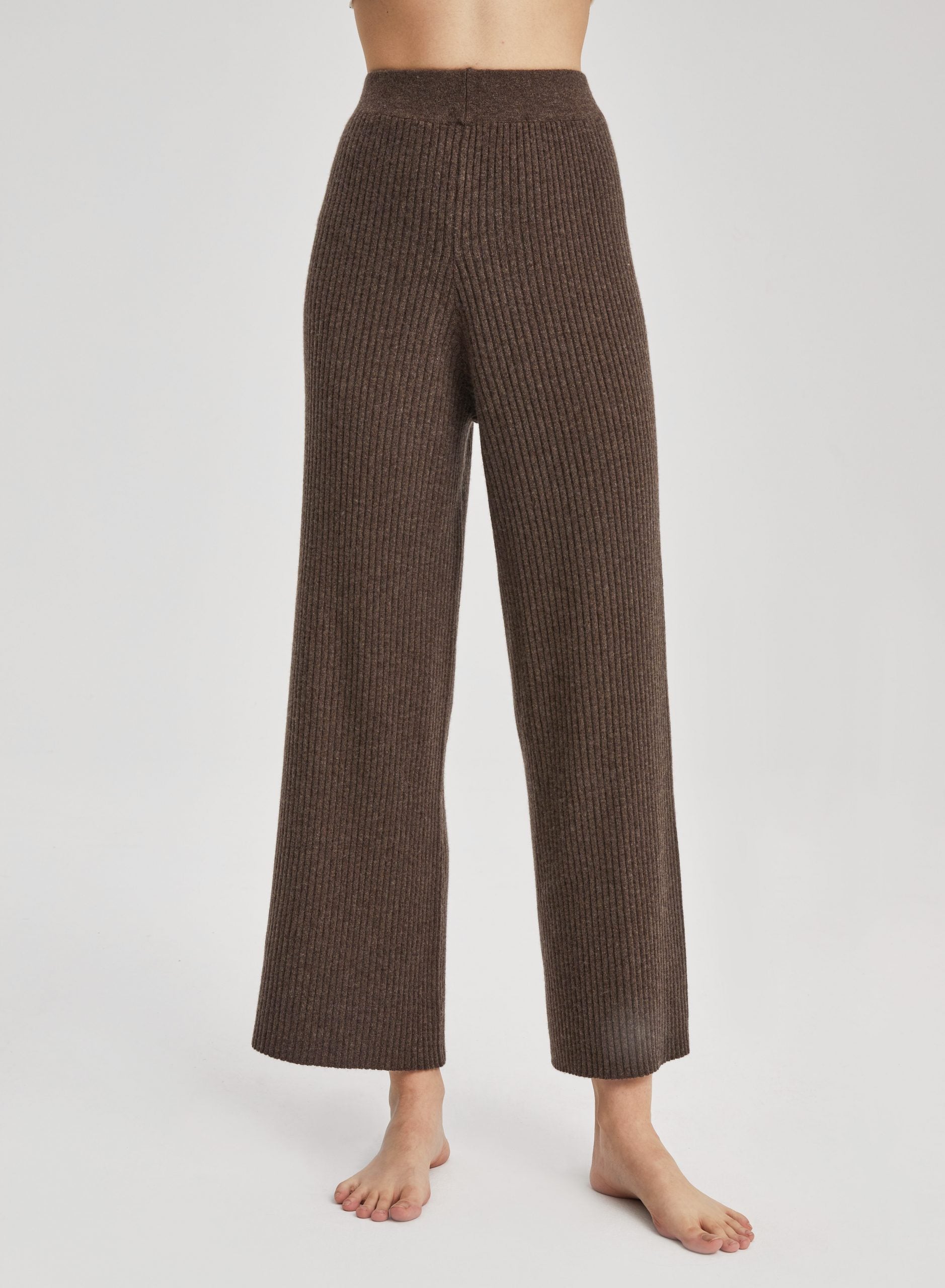 NAP Cashmere Rib-Knit Leisure Bottoms