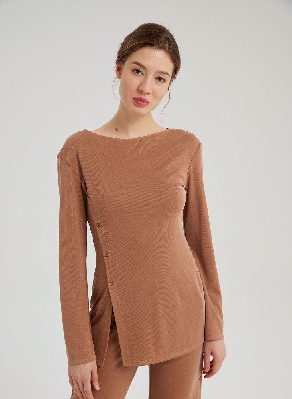 Front Slit Knit Top