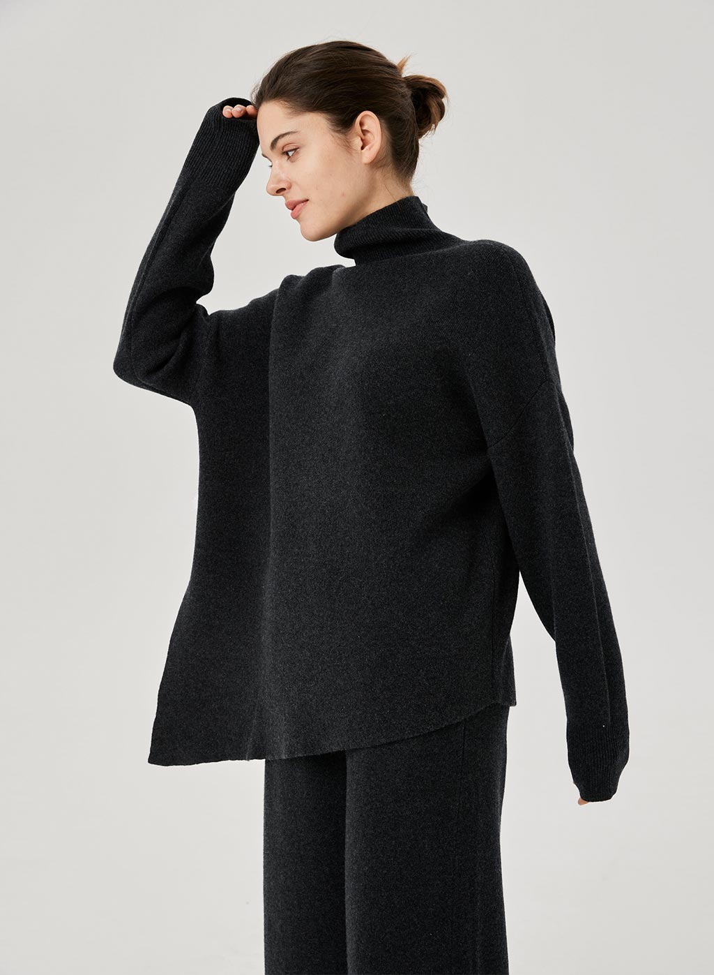 Slant Turtleneck Sweater