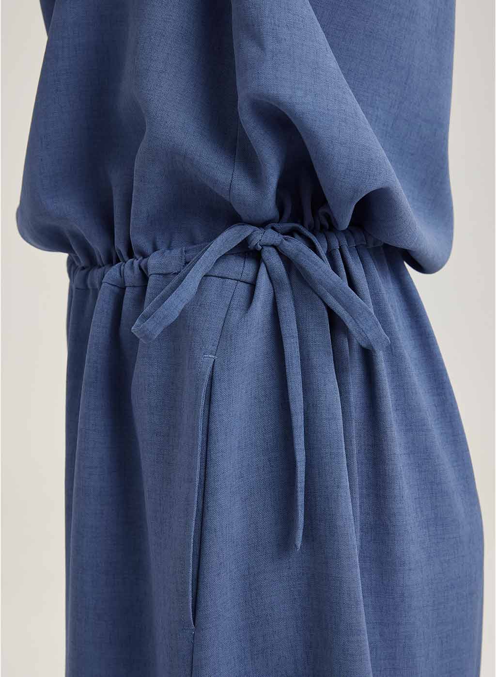 Blue Drawstring Jumpsuit