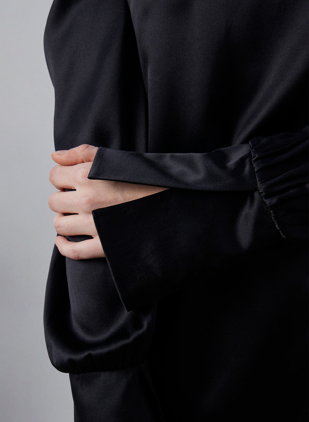 Subtle Drama Puff Sleeve Silk Blouse