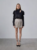 Geometric Print Silk Mini Skirt
