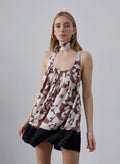 Floral Twilly Scarf Silk Mini Dress