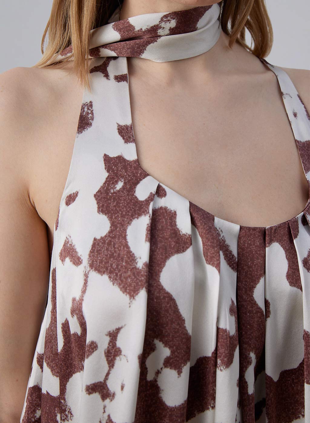 Floral Twilly Scarf Silk Mini Dress