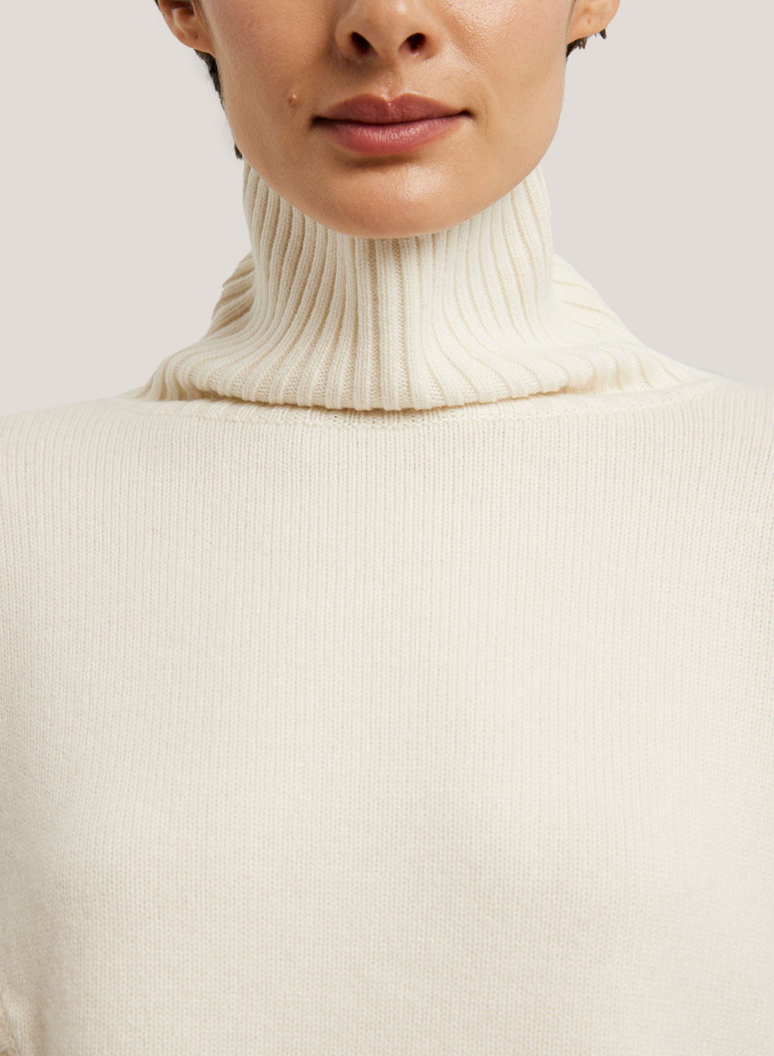Asymmetrical Slit Pure Wool Sweater