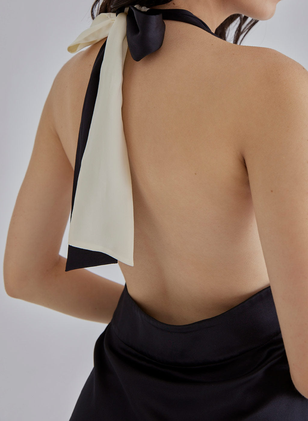 Piano Halterneck Maxi Silk Dress