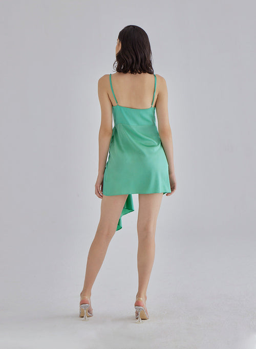 Aqua Scene Silk Dress