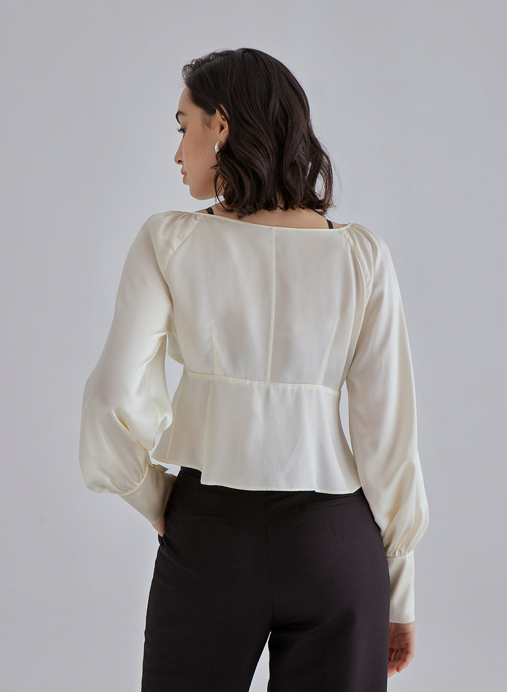 Gentle Pearl Long Sleeved Silk Top