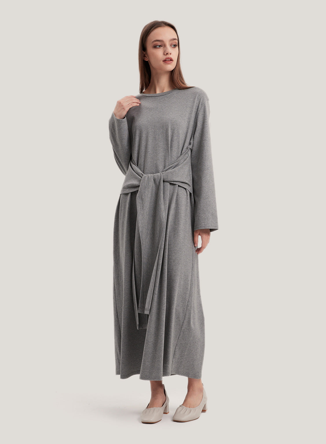 Draped Front 100% Cotton Dress