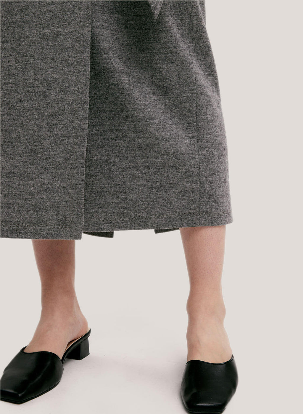 Waist Tie Wrap Pure Wool Skirt