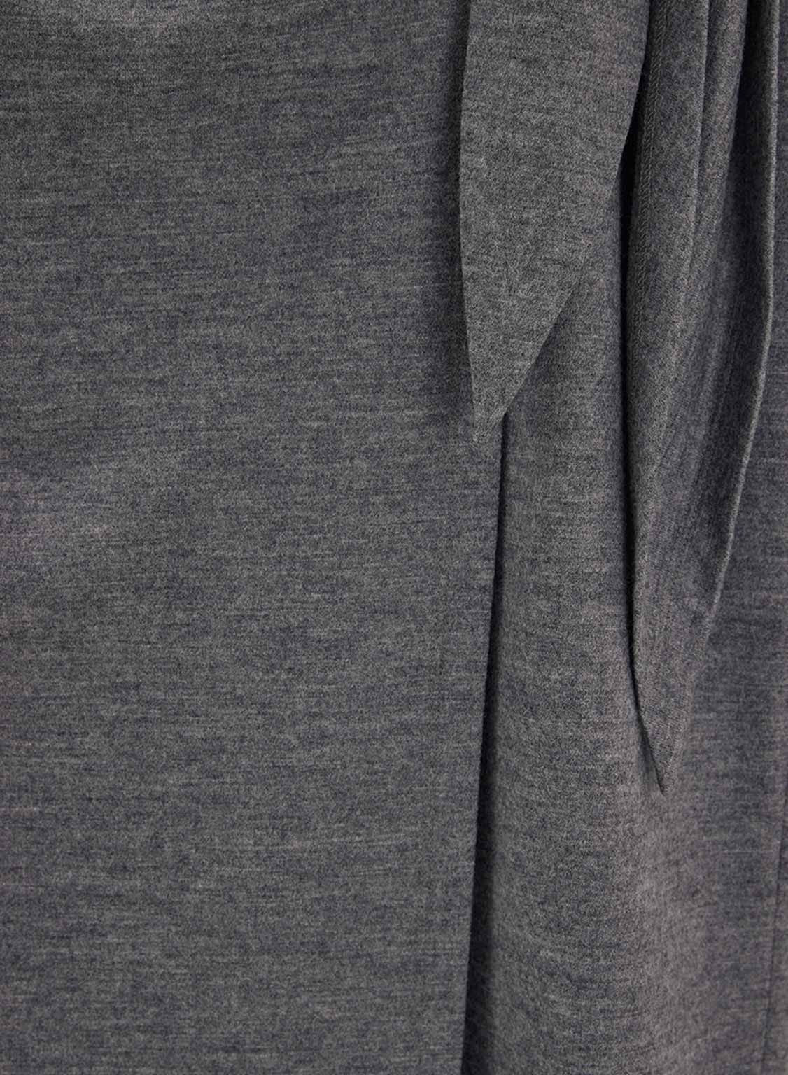 Waist Tie Wrap Pure Wool Skirt