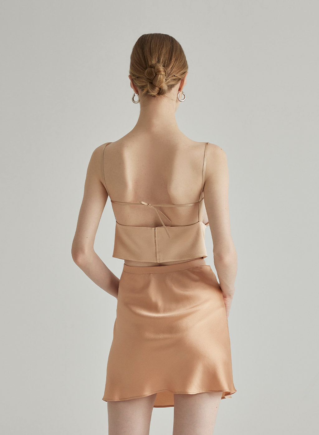 Ruched Silk Strap Top