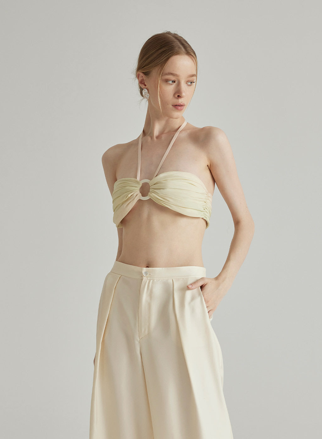 Melon Peach Silk Bandeau