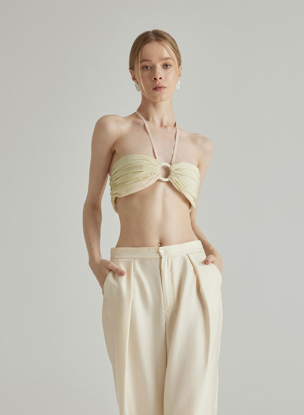 Melon Peach Silk Bandeau