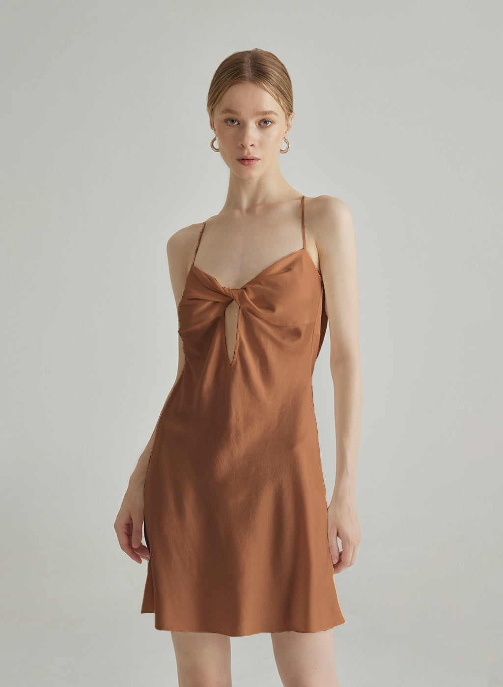 Low Back V-Neck Silk Mini Slip