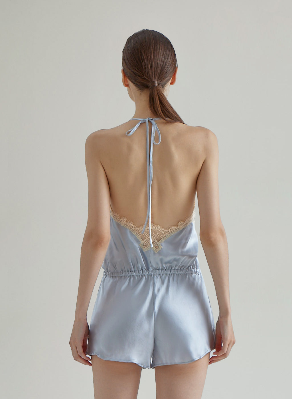 Baby Blue One-Piece Silk Nightgown