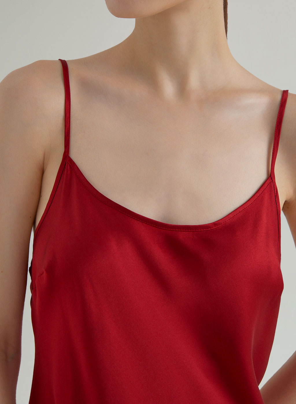 Scoop Neck Silk Slip Dress