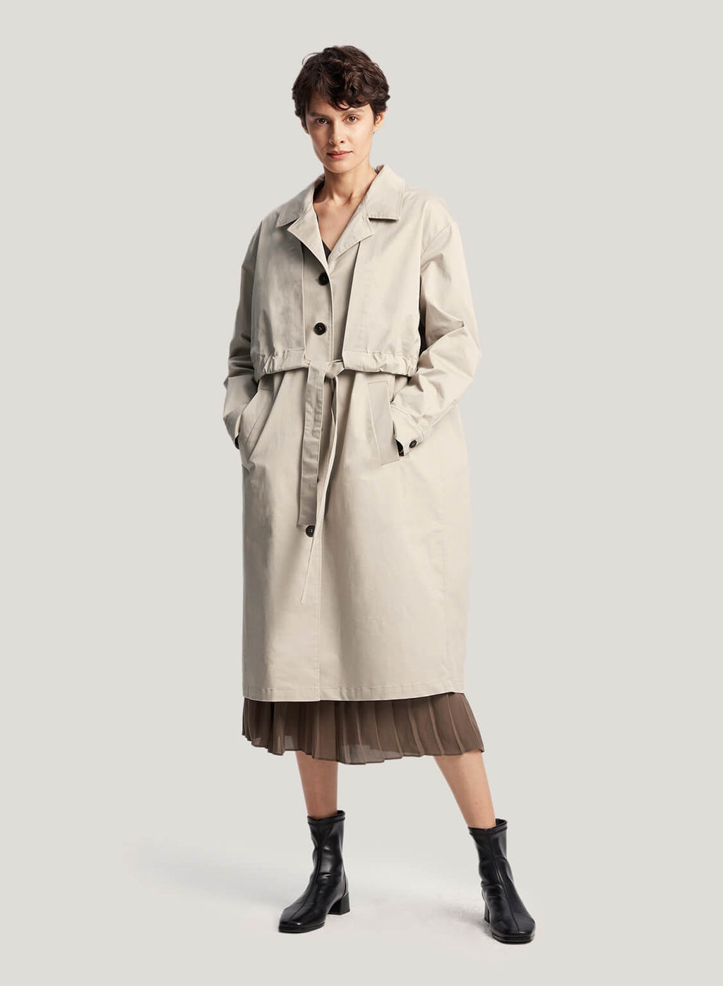 Double Layer Cotton Trench Coat