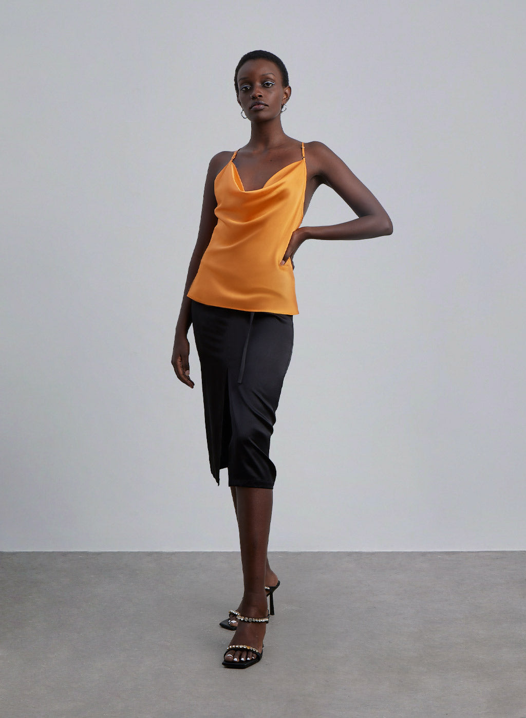 Cowl-Neck Silk Camisole