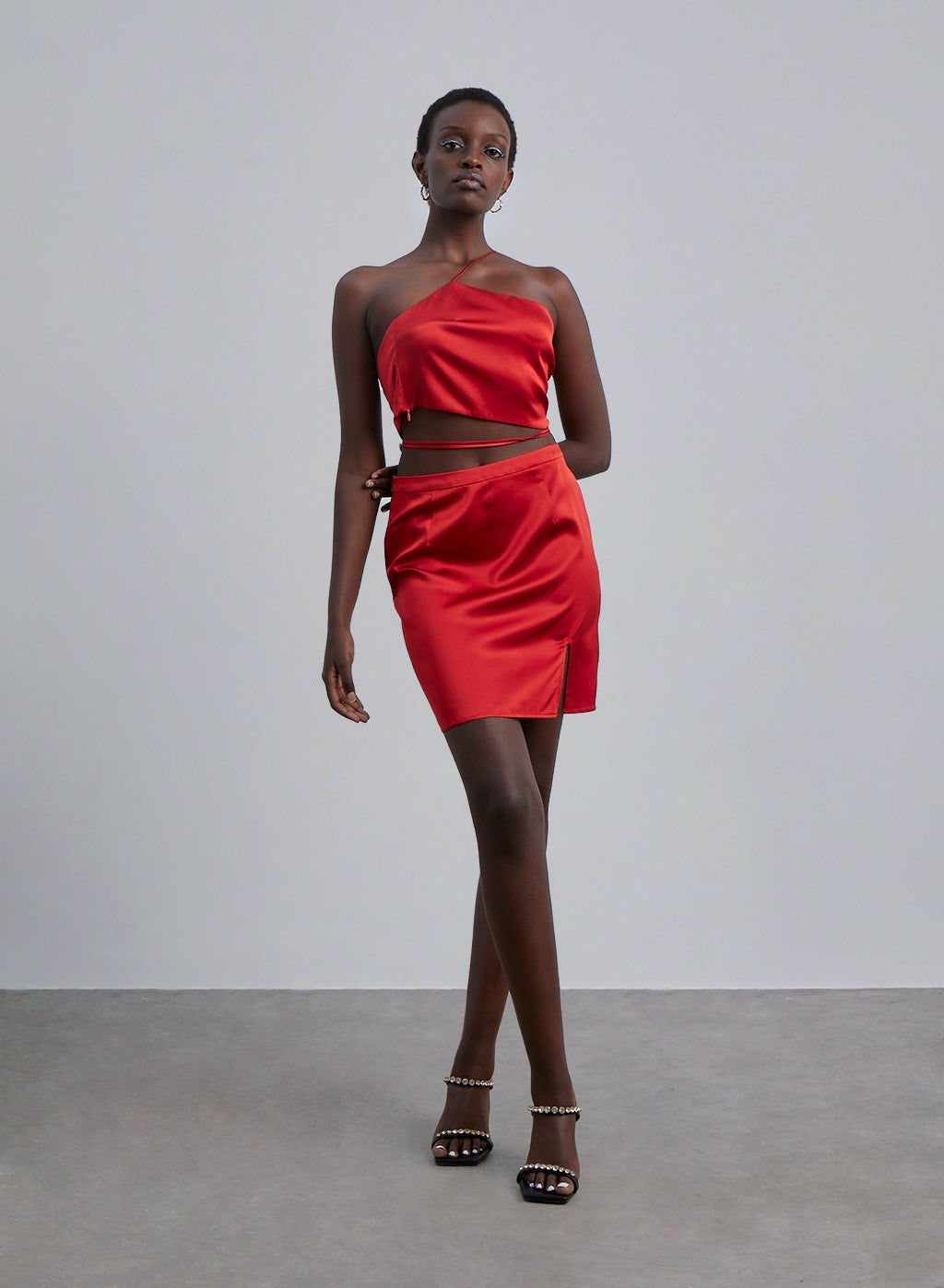 One Shoulder Silk Camisole Top