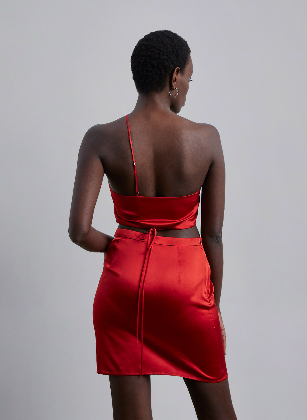 Silk Slit Mini Skirt