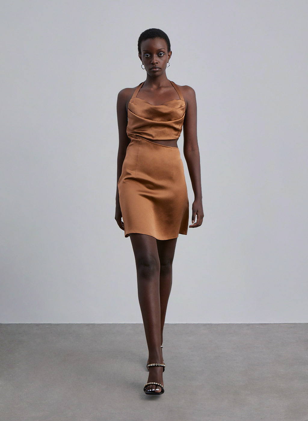 Silk Cut Out Mini Dress