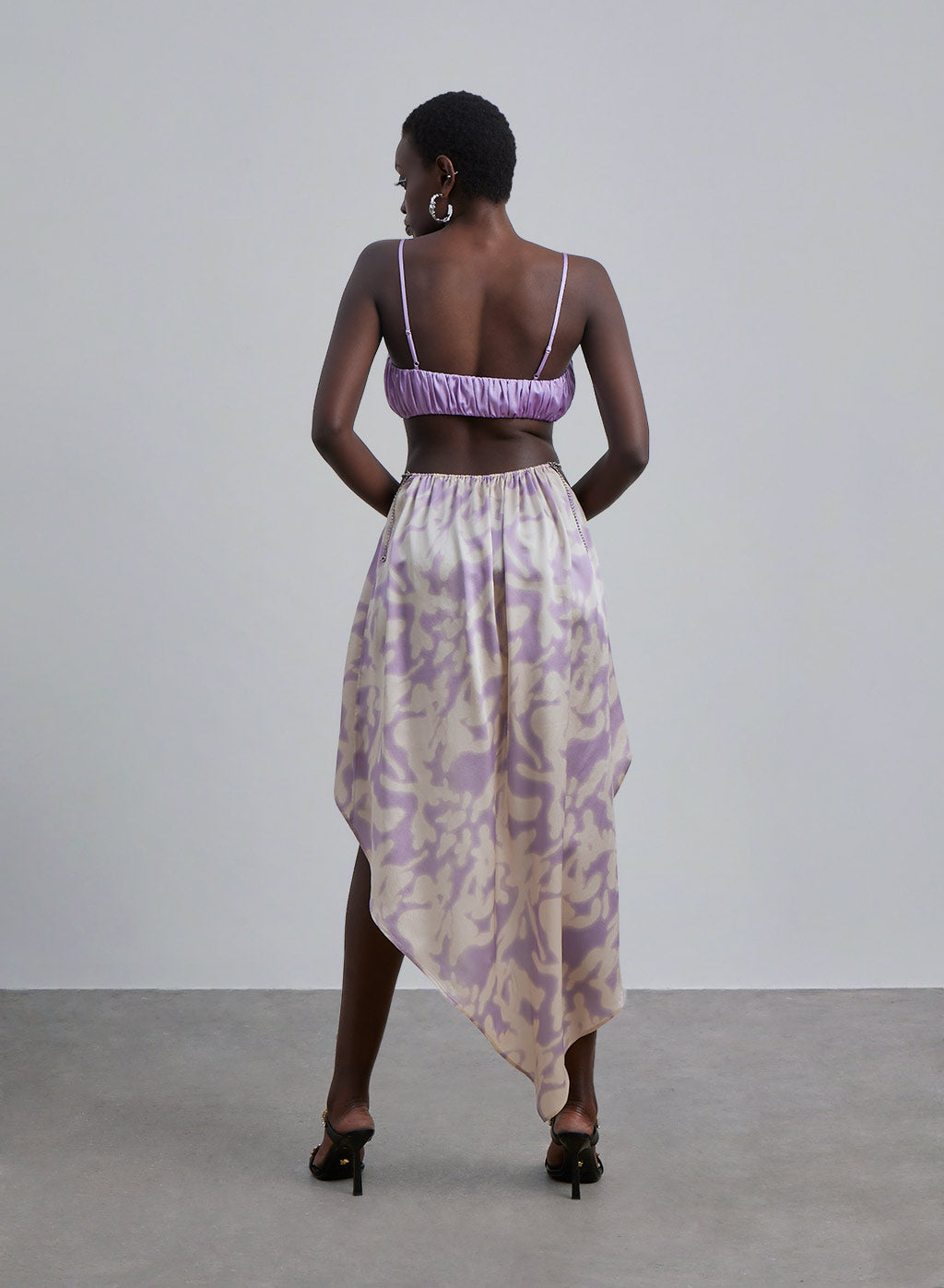 Printed Silk Asymmetrical Skirt