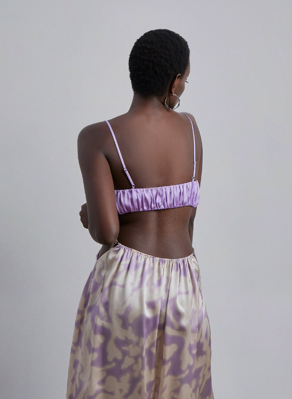 Ruched Silk Spaghetti Strap Top