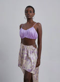 Ruched Silk Spaghetti Strap Top