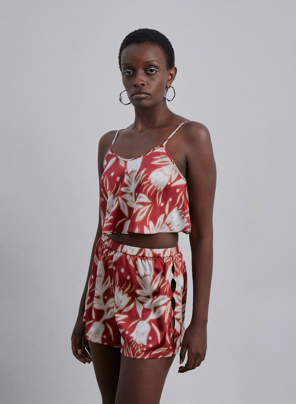 Floral Print Silk Camisole Set