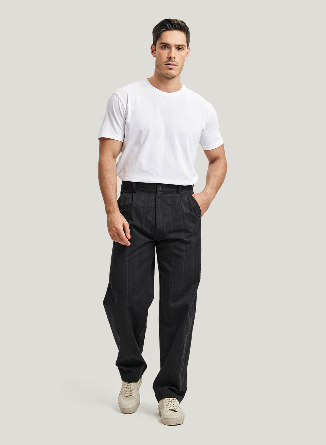 Straight-Leg 100% Cotton Trousers