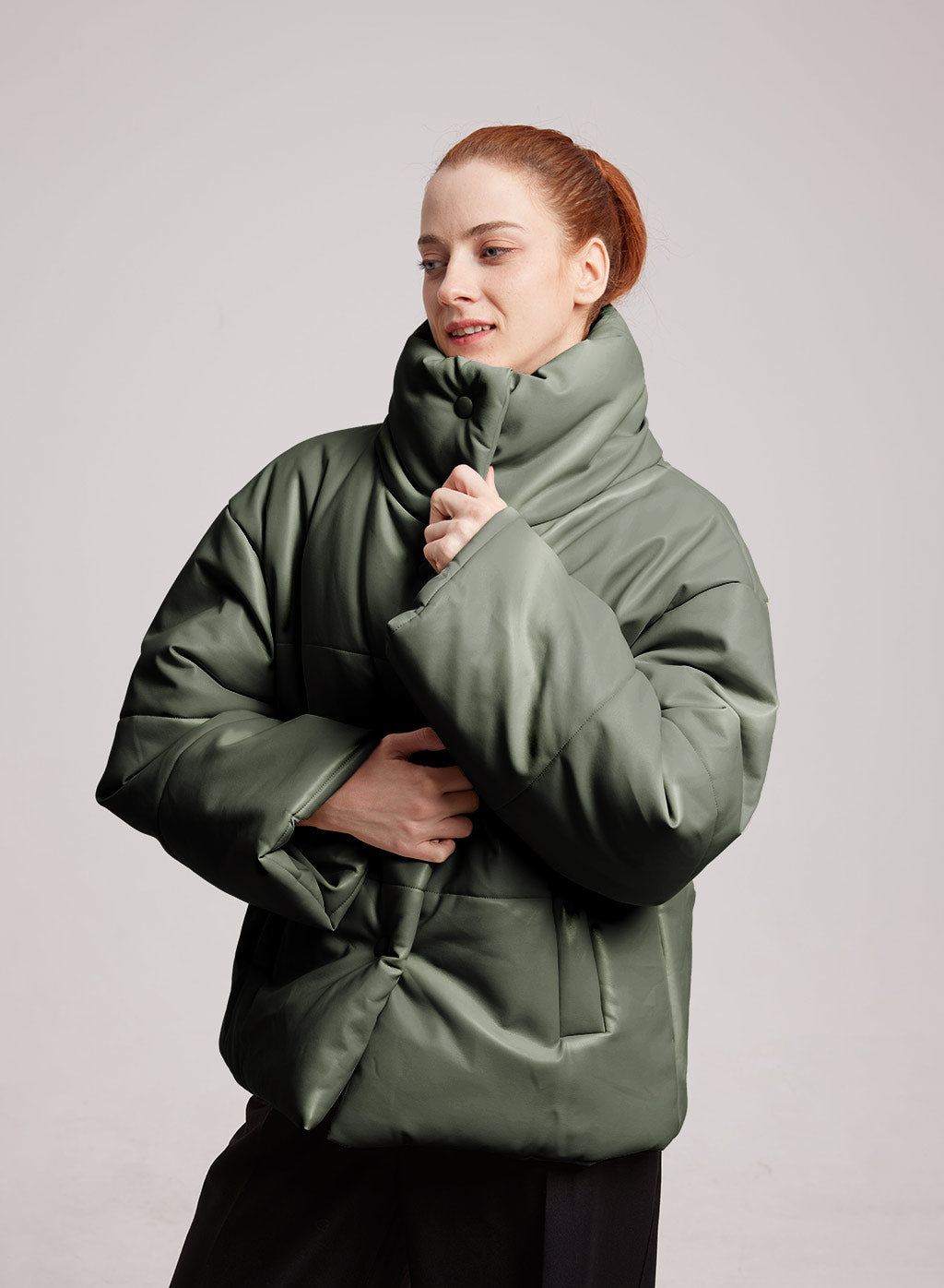 NAP Buttoned Faux Leather Jacket