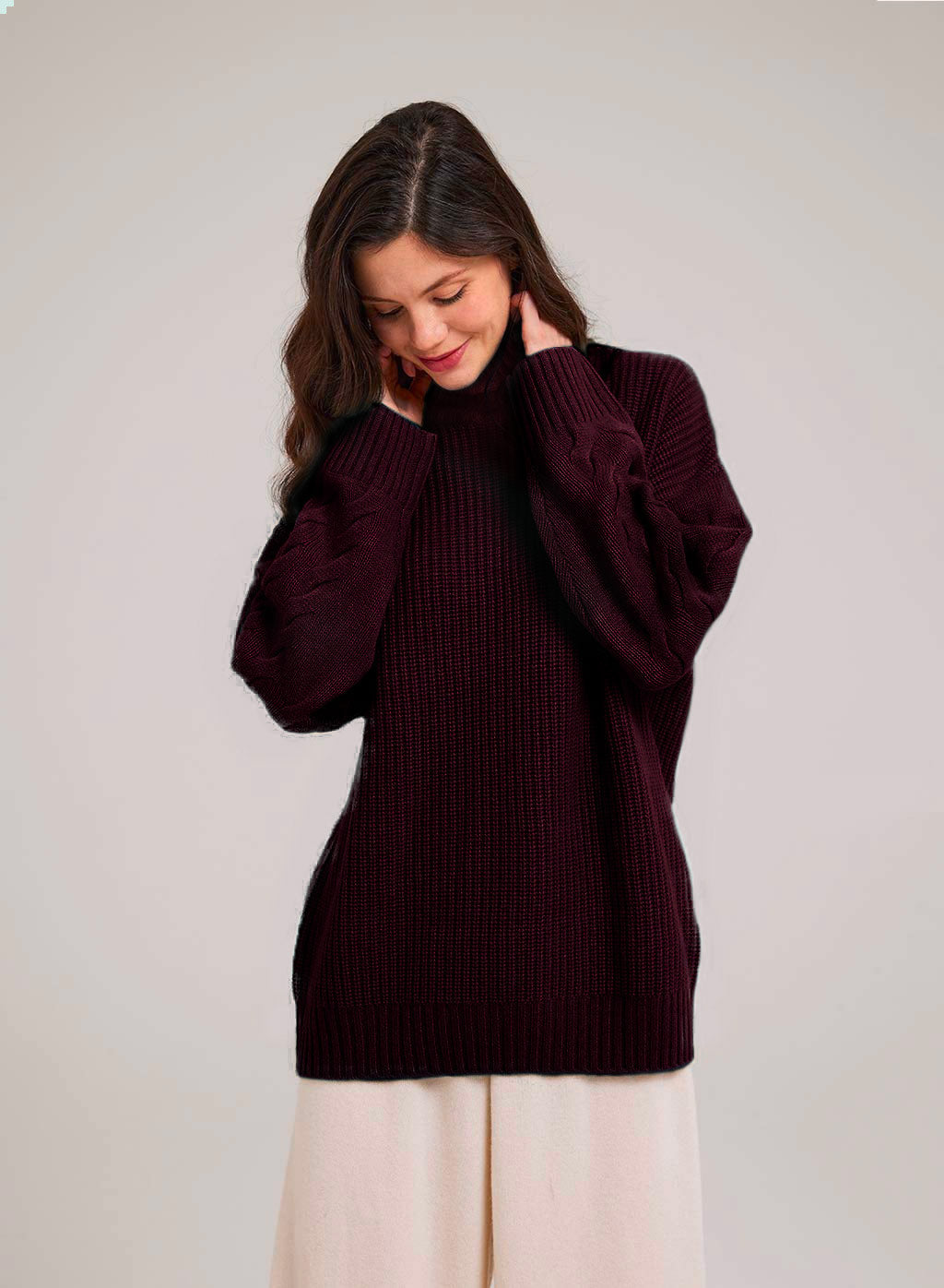 Swan Turtleneck Camel Hair Sweater