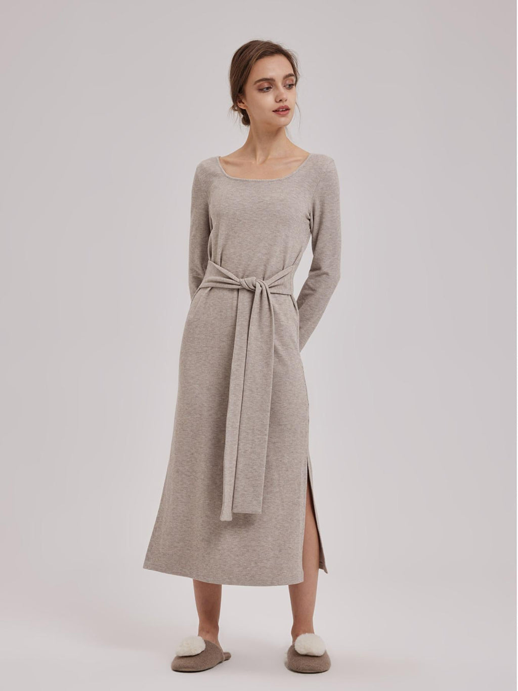 NAP Belted Knit Bodycon Dress