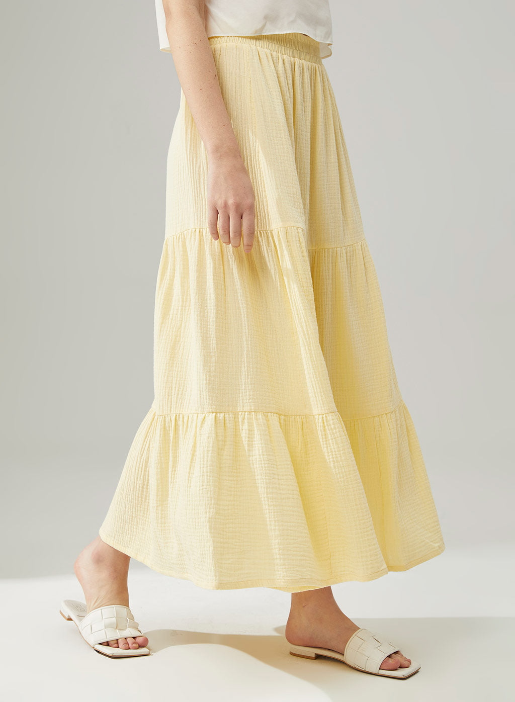 Flowy Tiered Cotton Skirt