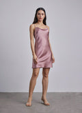 Delicate Cowl Neck Silk Slip Dress