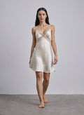 Laced Empire Line Silk Slip Dress