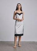 Framed Silk Midi Slip Dress