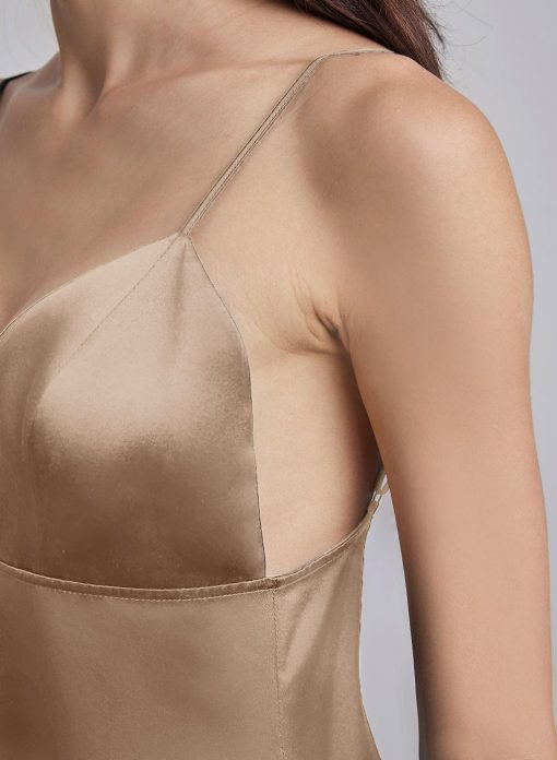 Open Back Silk Mini Slip Dress