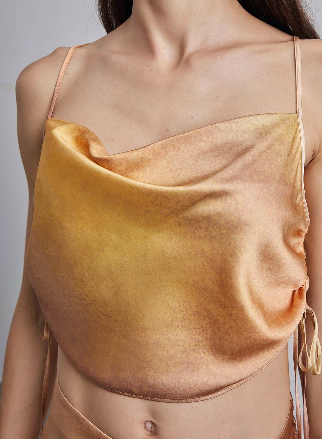 Golden Tala Ruched Silk Camisole