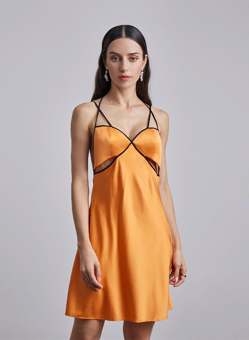Pumpkin Spice Silk Slip Dress