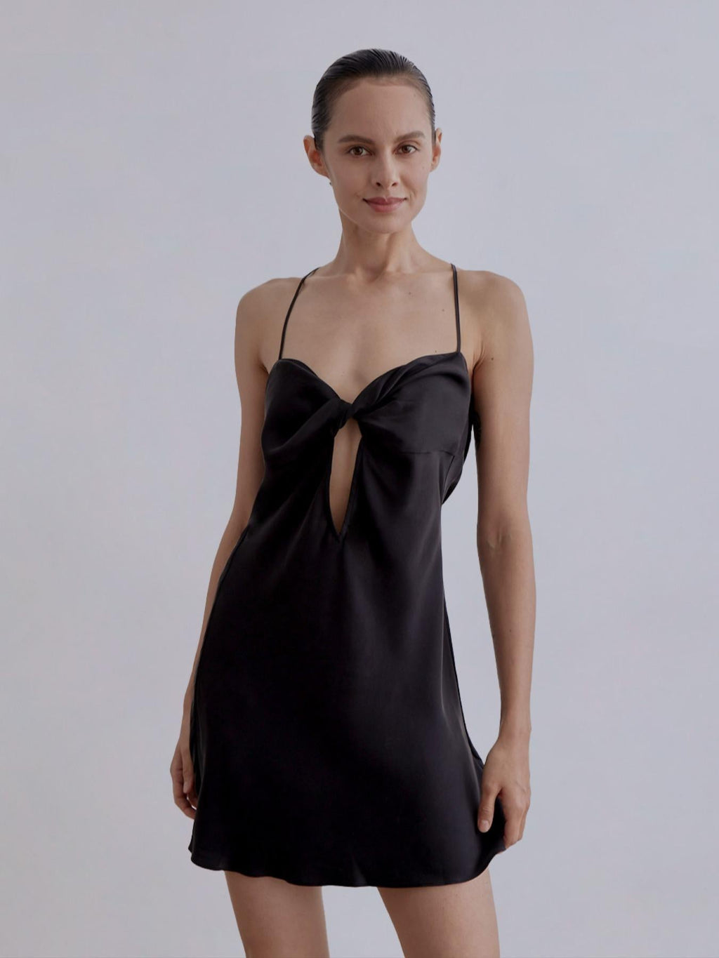 Low Back V-Neck Silk Mini Slip