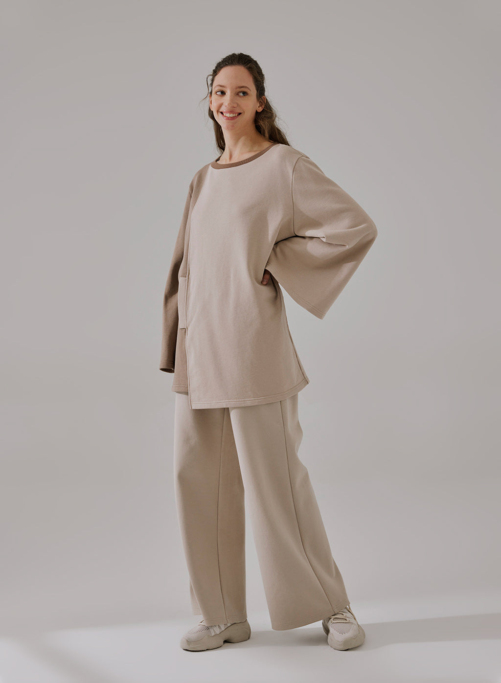 Asymmetric Round-Neck Sweatshirt